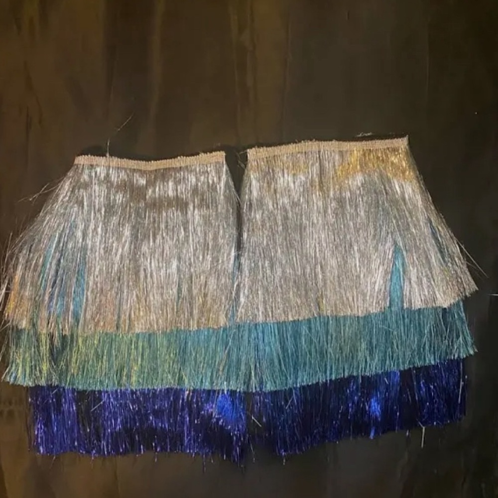 Nasty Gal Blue Fringe Skort - Picture 2 of 3